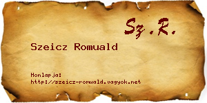 Szeicz Romuald névjegykártya